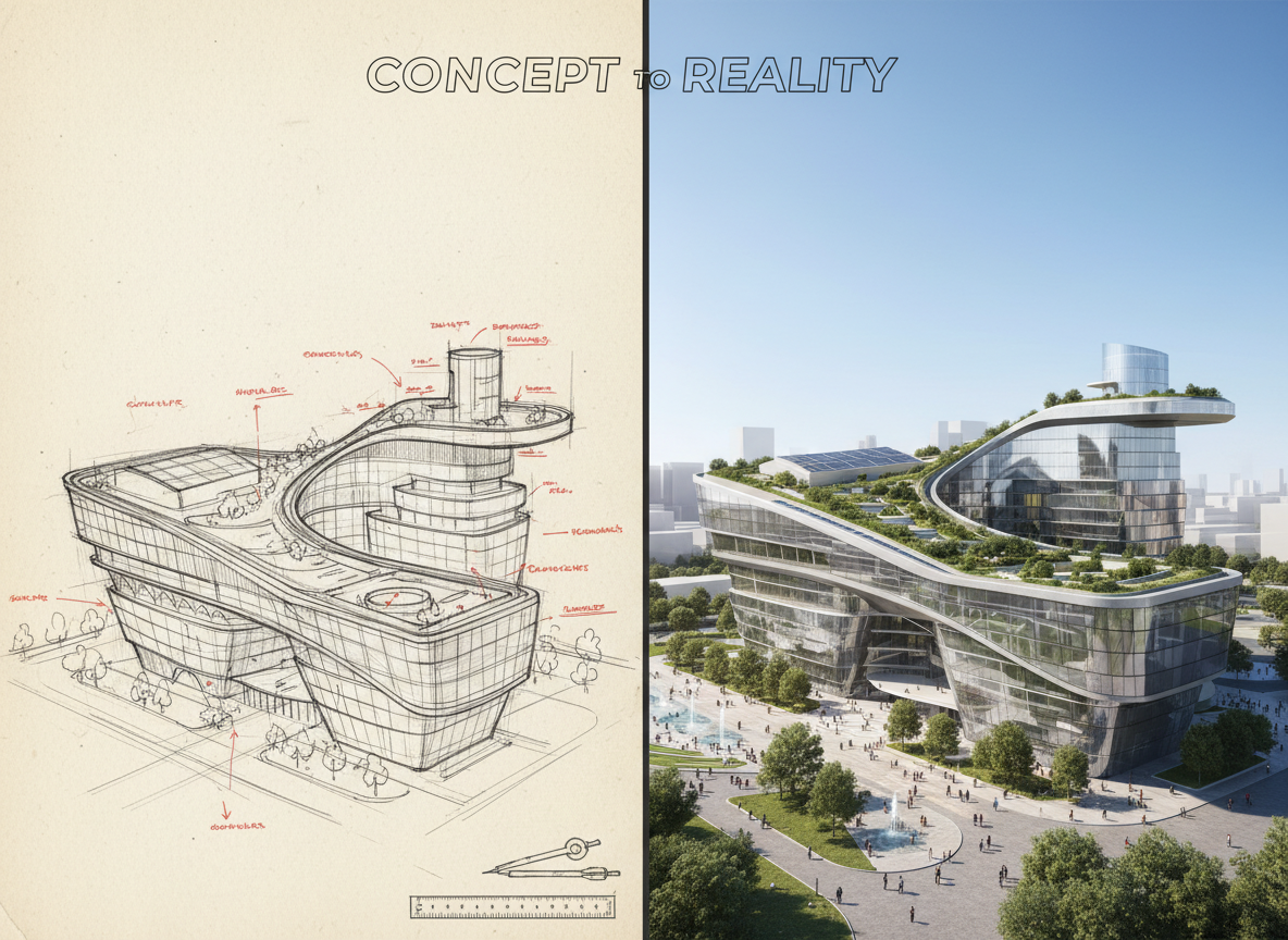 Sketches transformed to professional designs